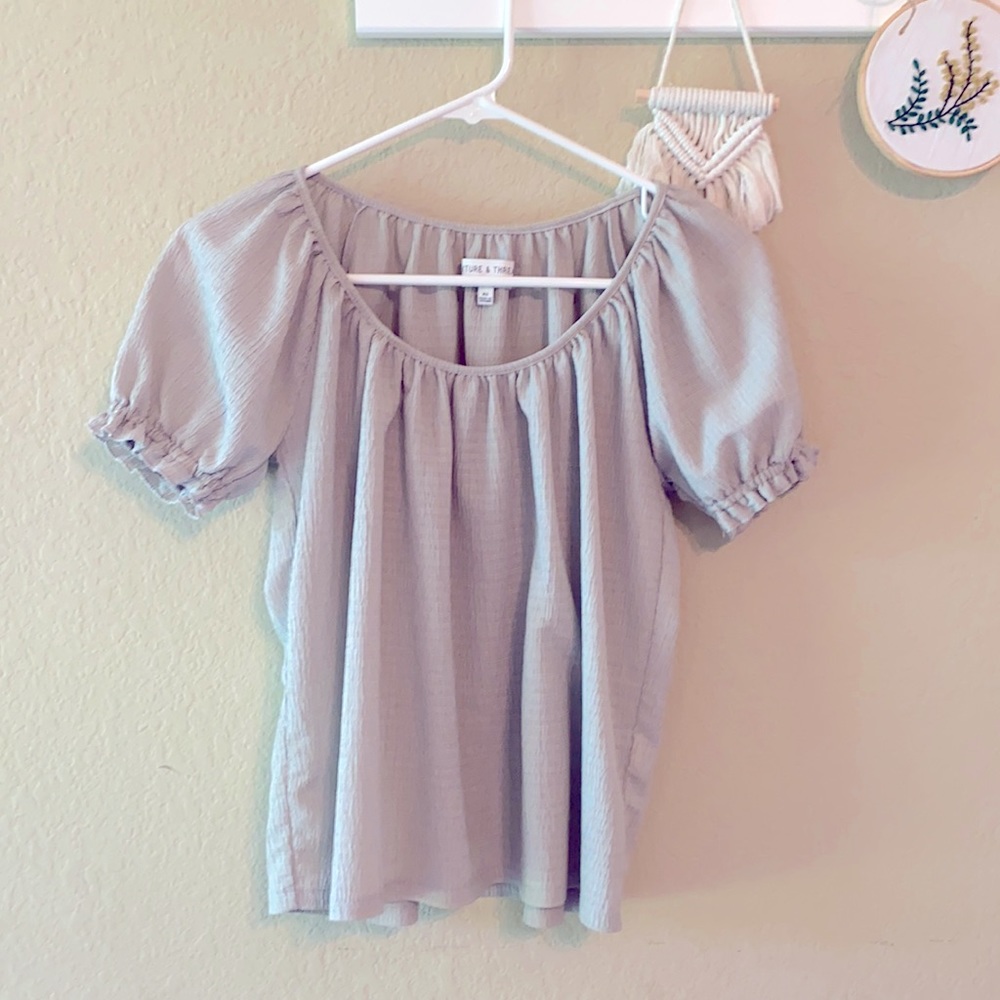 Madewell peasant top, sage green color, size xs